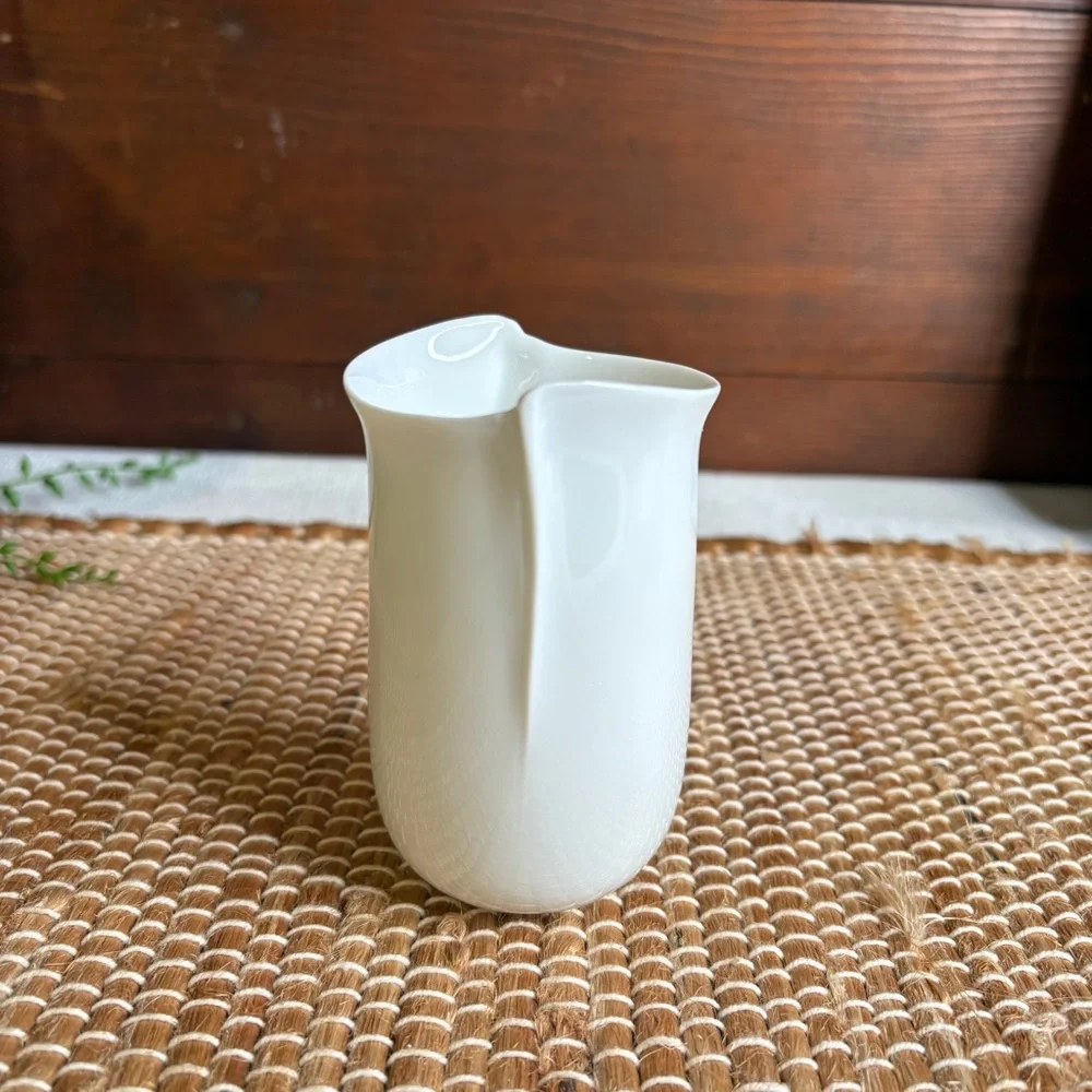 Vintage Hutschenreuther Germany White Modern Porcelain Vase Decor 4
